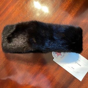 M. Miller Natural Ranch Mink headband new with tags